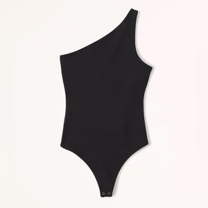 Abercrombie & Fitch One Shoulder Bodysuit in black, size M